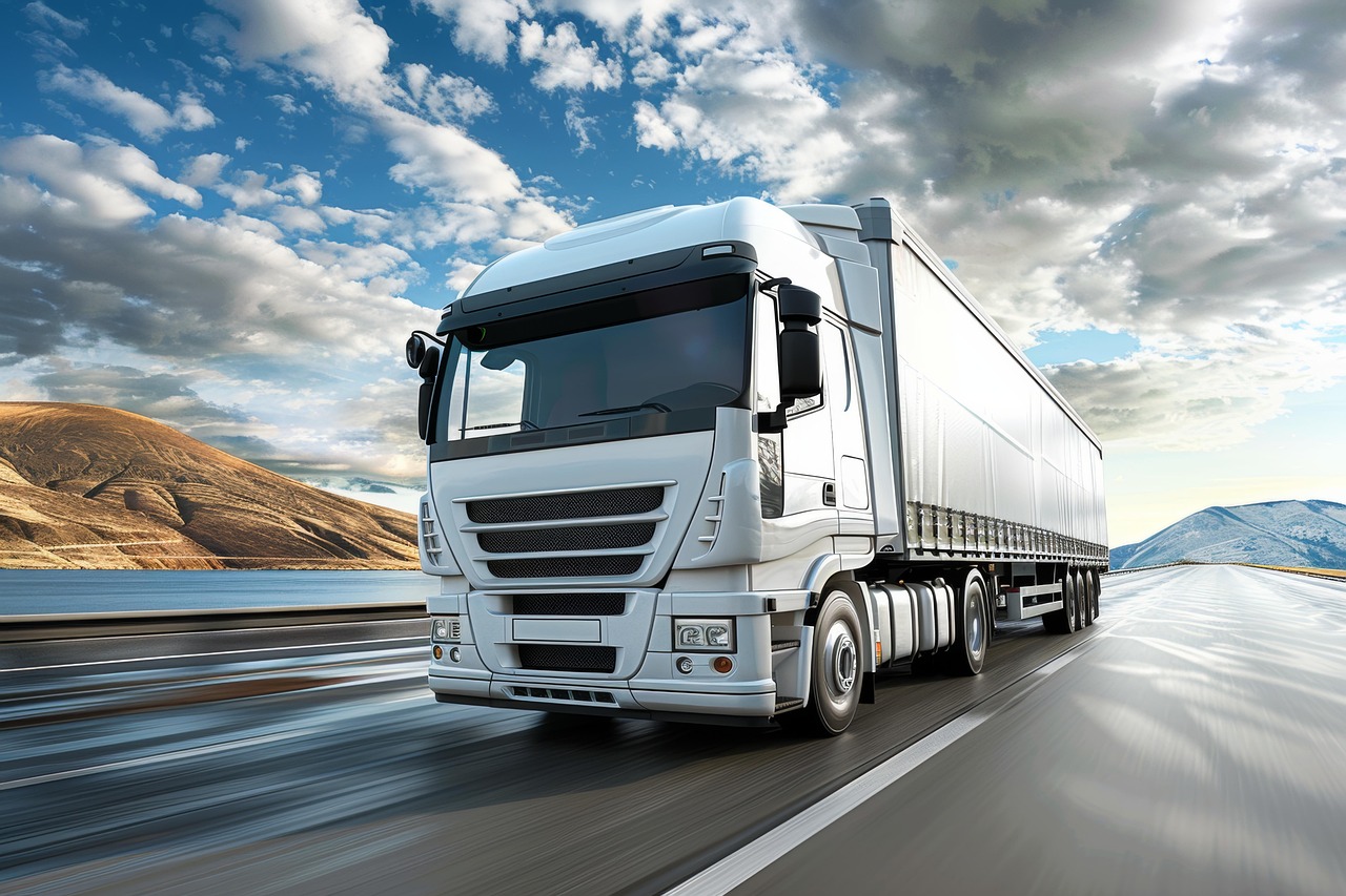 truck, vehicle, transportation, road, nature, cargo, transport, lorry, delivery, trailer, highway, car, freight, trucking, driving, business, industry, logistics, speed, shipping, sky, container, big, driver, moving